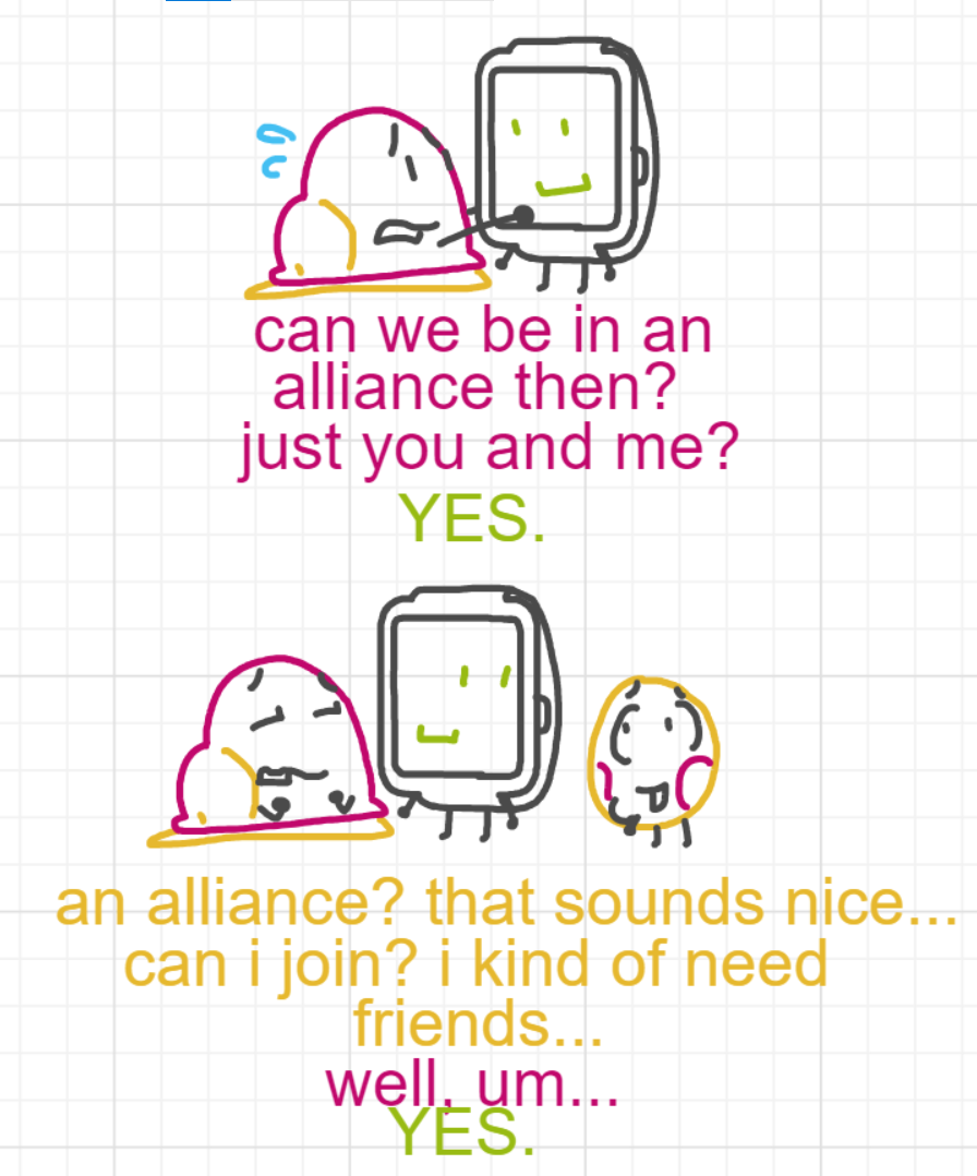 A panel from What's The Point, episode five of the Board Boards object show by Furretwalk/WalkingFurret.